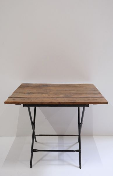RONI, Bistrotisch altes Holz & Metall Industriedesign, Recycling Esstisch