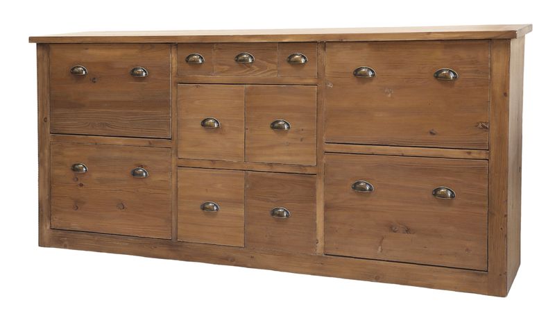 JIM, Rustikaler Schuhschrank mit Schubladen vintage Landhaus Style