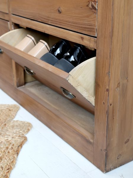 JIM, Rustikaler Schuhschrank mit Schubladen vintage Landhaus Style