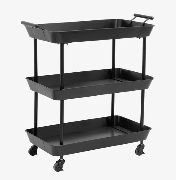FLO, Servierwagen, Küchenwagen schwarz Metall 3 Fächer