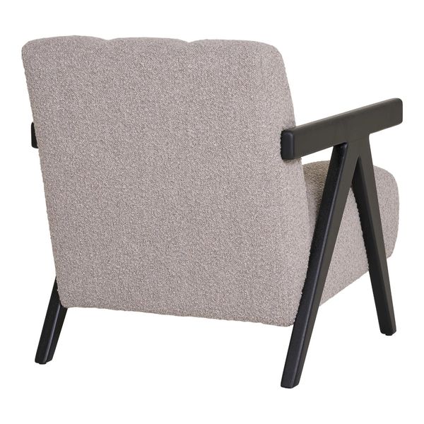 FLORA 2, Sessel Stoff beige-sand, schwarze Holz Armlehne