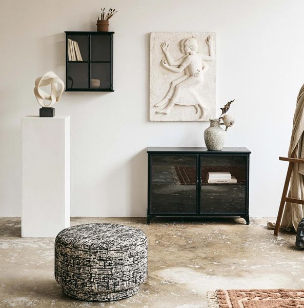 Sideboard-Vitrine LEON, L 104 cm Industriedesign