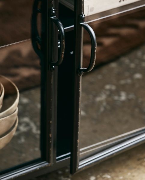 Sideboard-Vitrine LEON, L 104 cm Industriedesign