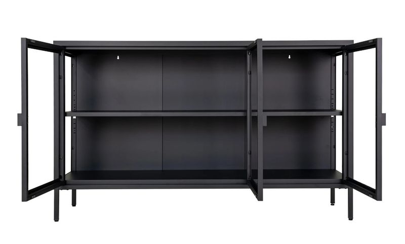 SINA, Sideboard-Vitrine Metall mit Glastüren, Anrichte