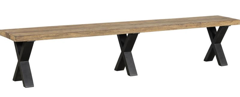 SANDY, Sitzbank 230 cm aus Altholz und Metall, Industriedesign Bank