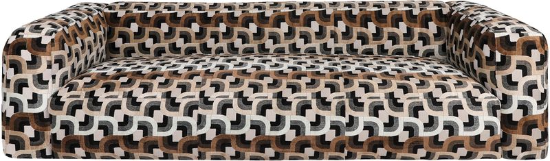 KAIN, Stoff Sofa 3 Sitzer braun-beige gemustert, Designer Sofa