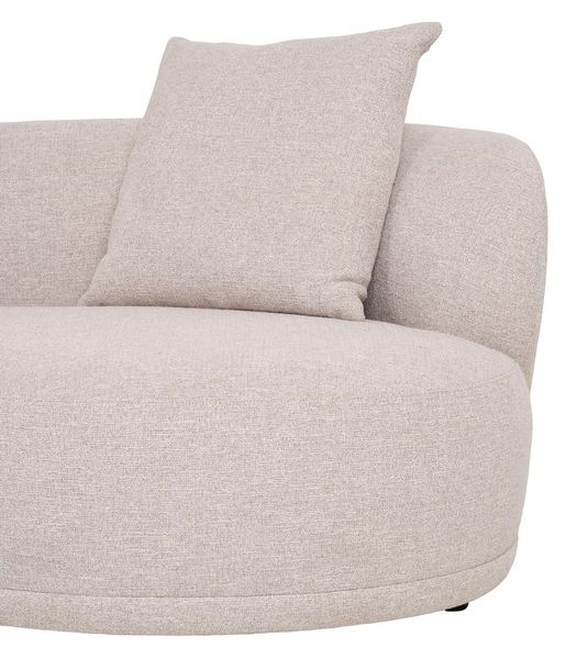 Stoff Sofa KING natur-weiß mit Longchair links