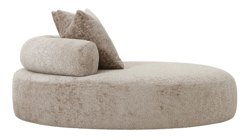 AIRA, Polsterliege, Tagesbett dunkel-beige rund D 160 cm
