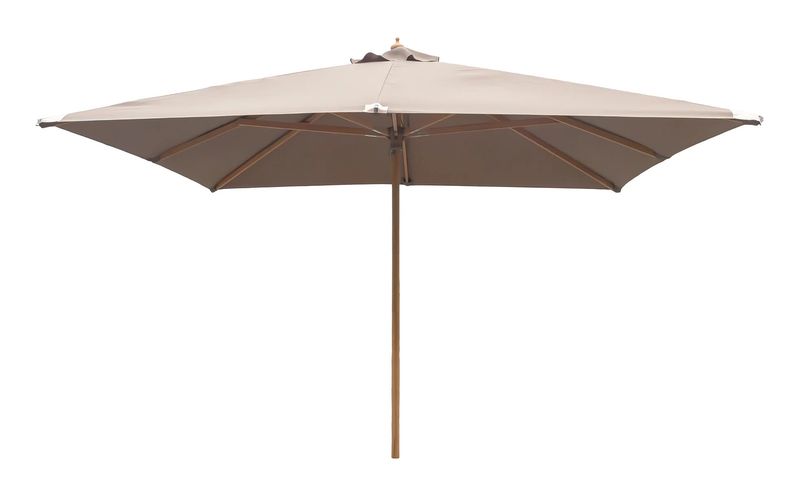 ELLA, Sonnenschirm 300*300 cm quadratisch beige Stoff & Holz Gestell