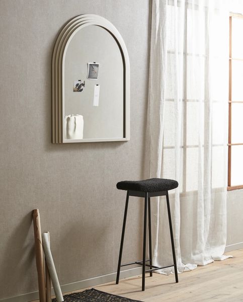 ARNO, Spiegel beige Metall H 90 cm, großer Wandspiegel