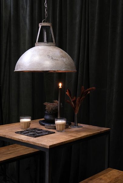 Matz-Möbel Stehtisch & 2 Bänke Set ESRA Holz-Metall Industriedesign