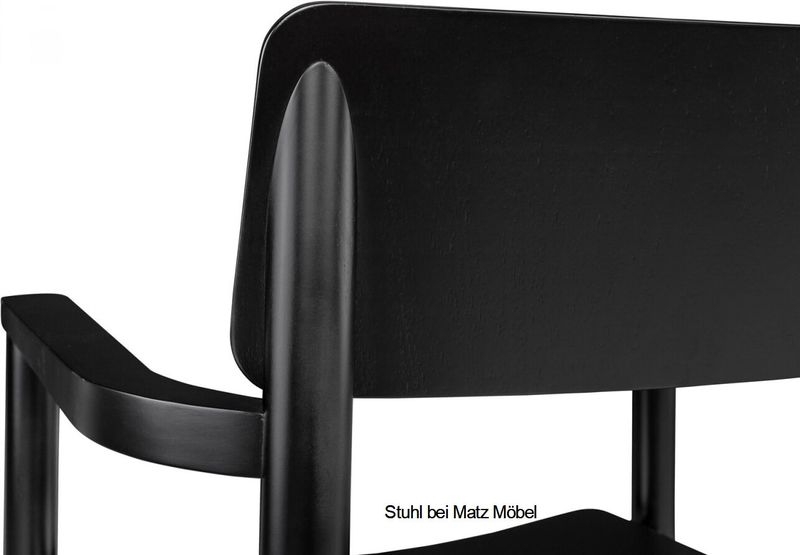 TINE, Designer Stuhl schwarz Holz 2 Stück, Armlehnstuhl