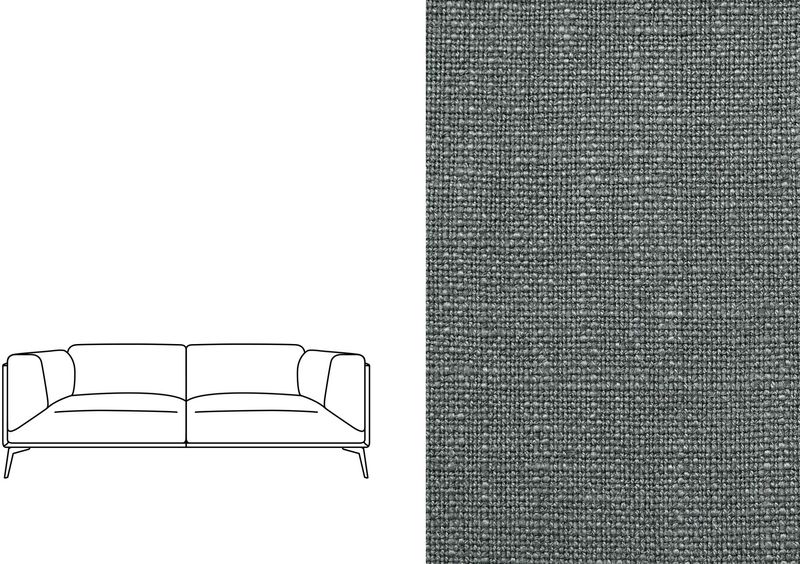 BARA, Modernes Stoff Sofa 2,5-Sitzer in vielen Farben, trendige Designer Couch