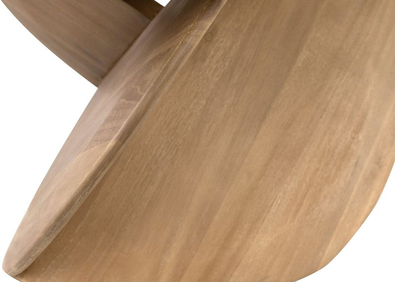 TANA, Designer Couchtisch rund Massivholz mit Flügelbeinen