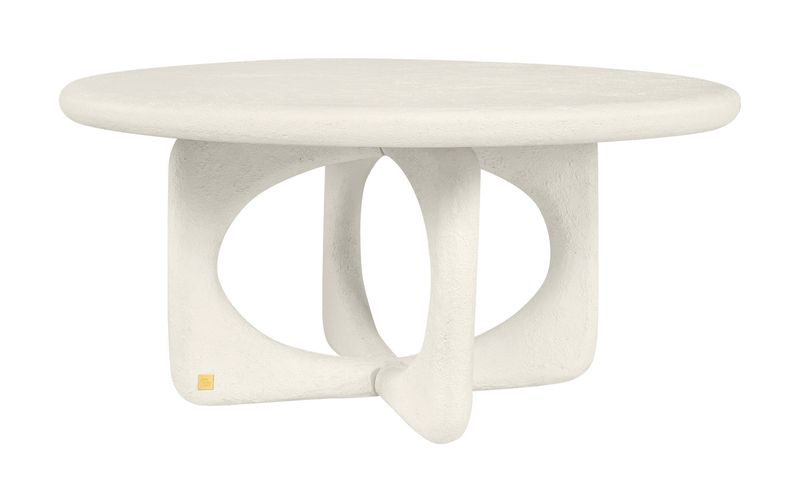 TEO, weißer Designer Couchtisch rund 90 cm, Designermöbel
