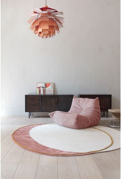 Runder Teppich EILA beige-rosa zwei Größen