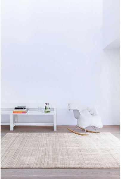Teppich RUBI beige Viskose-Wolle viele Größen