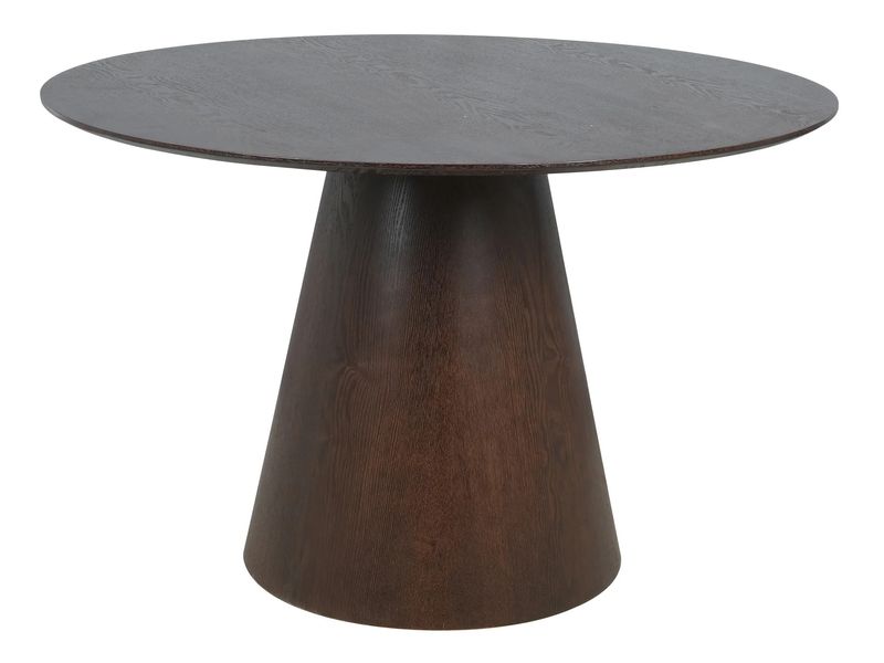 TINA, Runder Esstisch 120 cm dunkelbraunes Esche Holzfurnier, Esszimmertisch
