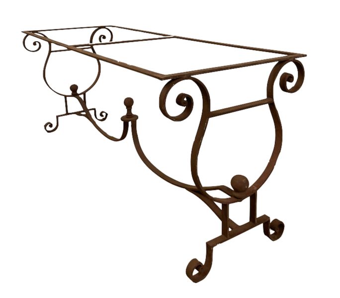 META, Garten Tisch-Gestell B 185 cm Eisen rostig französischer Landhausstil