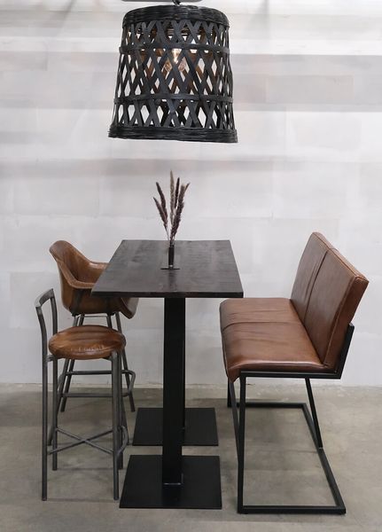 CLEO-Tischplatte 130*70*3 cm rechteckig Massivholz schwarz
