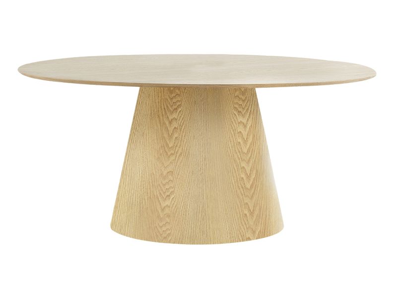 TONI, Esstisch oval 160*90 cm helles Holz Mittelsäule, moderner Designer Tisch