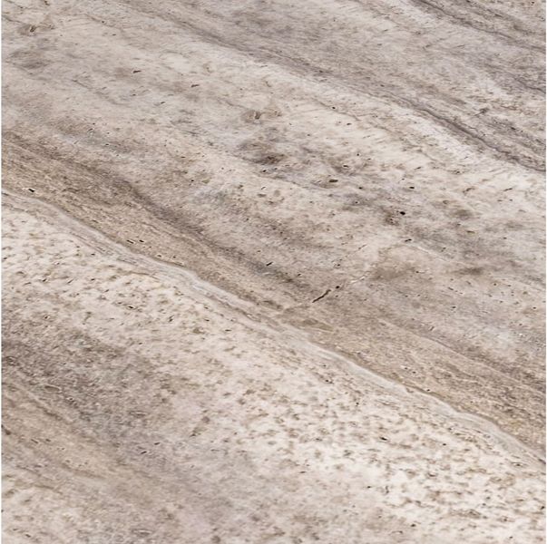 TRAVIS, Konsolentisch halbrund B 120 cm Travertin-Edelstahl