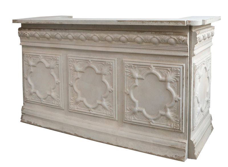 ULLA, Ladentresen, Verkaufstresen, Tresen, Bar, Theke shabby weiß-creme