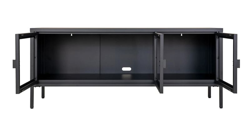 SINA, TV-Vitrine-Lowboard Metall mit Glastüren, Anrichte