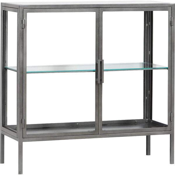 Sideboard-Vitrine ELLI B 92 cm Metall silber