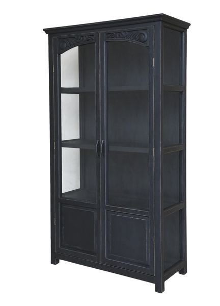 STAR, Vitrine Holz schwarz 2 Glastüren