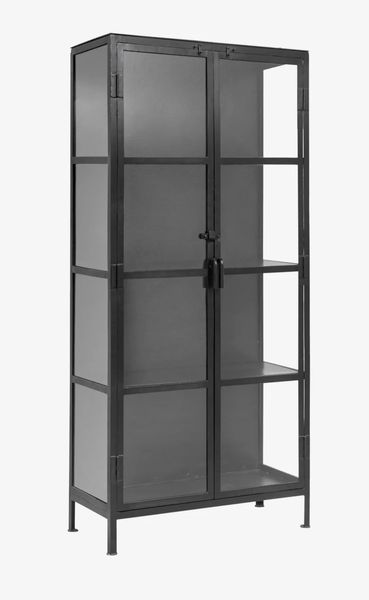 Matz Möbel Metall Vitrine HOLLY schwarz H 175 cm
