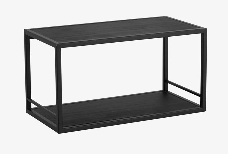 TINI, Wandregal Metall-Holz schwarz, Küchenregal