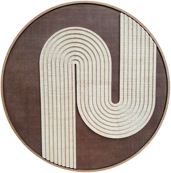 JULIE, Wandrelief rund braun-natur D 100 cm, Wandkunst