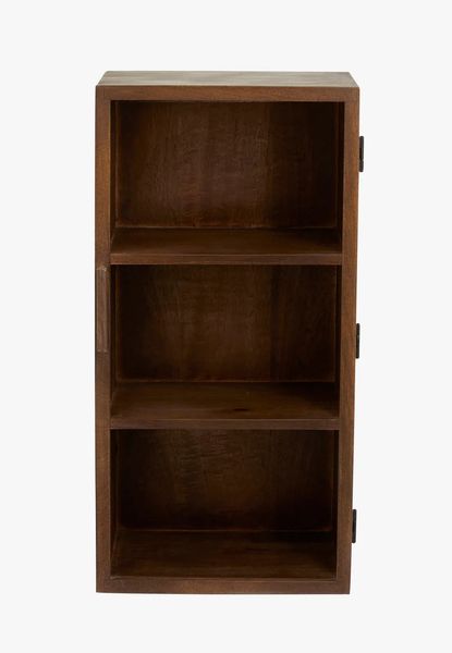 Wandvitrine H 60 cm Holz dunkelbraun, Hängeschrank Landhausstil