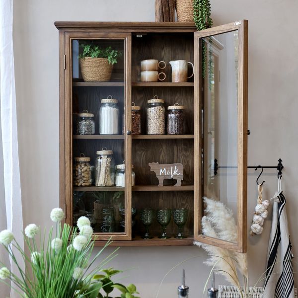 Matz Möbel Holz natur Wandvitrine SISSI, Hängevitrine Landhausstil