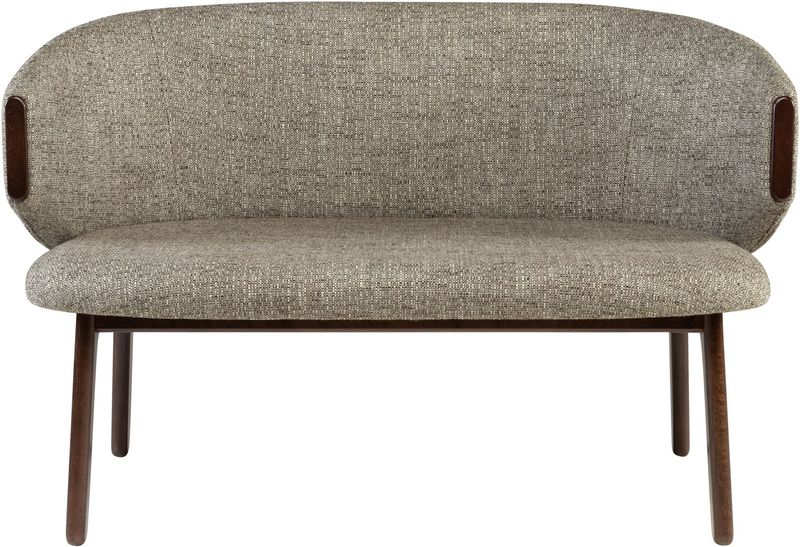 WANNA, Designer Sofa grau-braun 2 Sitzer, Retro Sofa