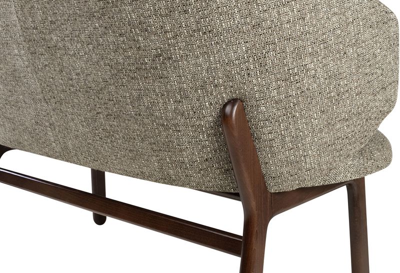 WANNA, Designer Sofa grau-braun 2 Sitzer, Retro Sofa