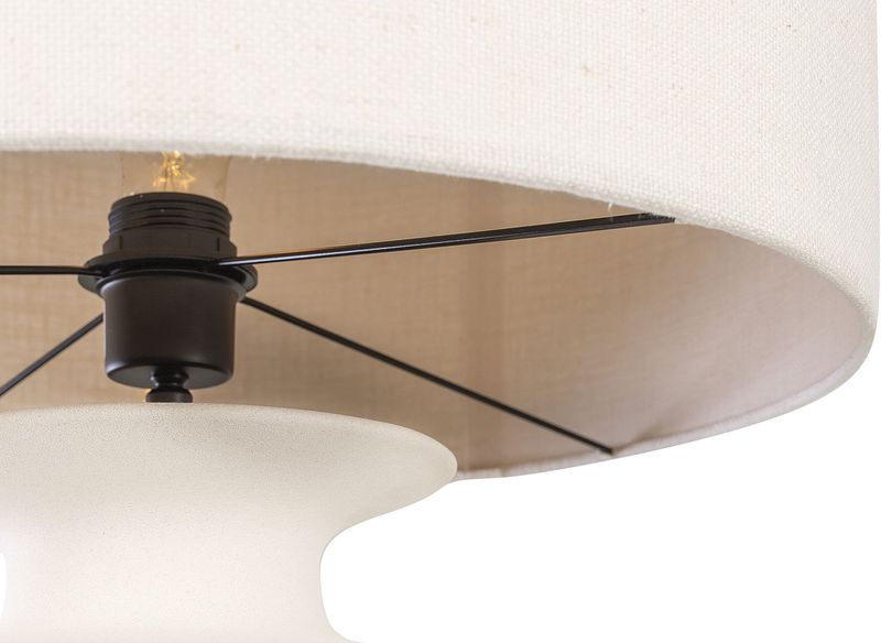 T1, Weiße Designer Tischlampe rund H 117 cm