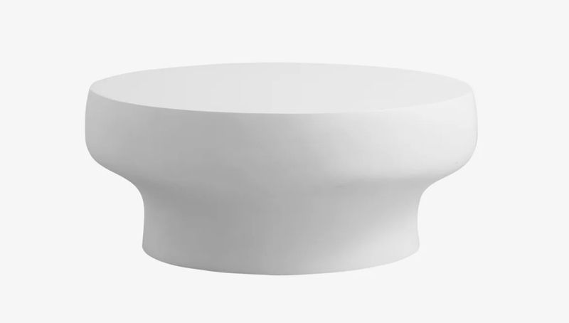 KORA, weißer Couchtisch rund D 102 cm, stylischer Gartentisch