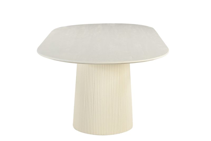 PETTI, weißer Esstisch oval 230 cm Mittelsäule, Designer Esstisch
