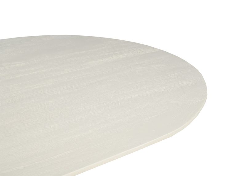PETTI, weißer Esstisch oval 230 cm Mittelsäule, Designer Esstisch