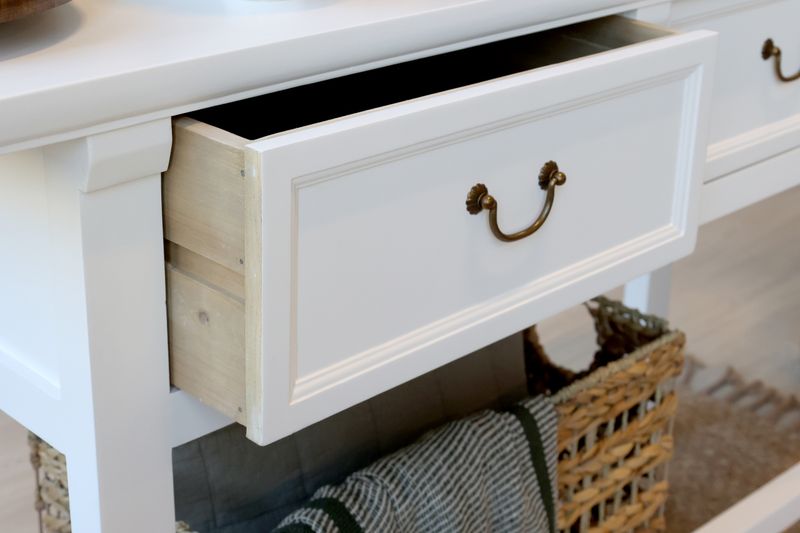MIMI, Konsolentisch weiß Recyclingholz im Landhausstil