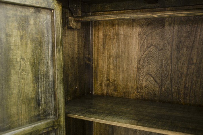 LINDA, Schrank grün vintage Altholzmöbel Schränke