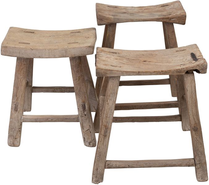 JO, Altholz Hocker rechteckig, Sattelhocker aus altem Holz
