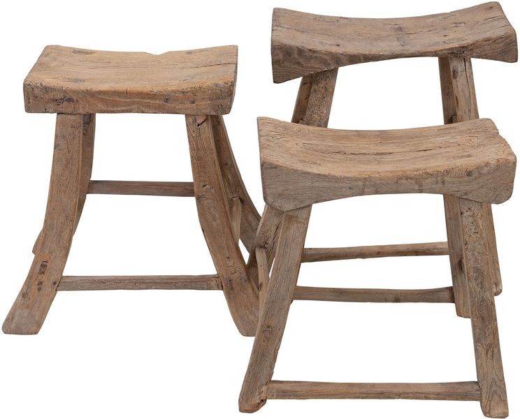 JO, Altholz Hocker rechteckig, Sattelhocker aus altem Holz