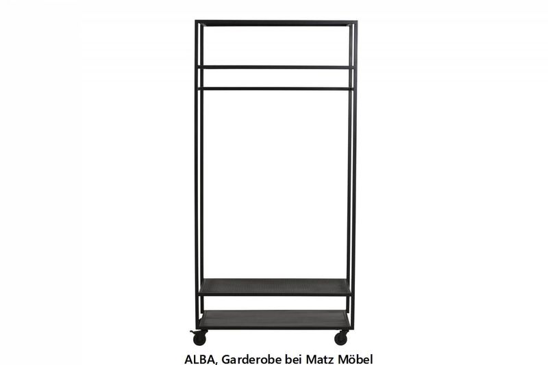 ALBA, Garderobe Metall auf Rädern Industriedesign