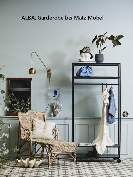 ALBA, Garderobe Metall auf Rädern Industriedesign