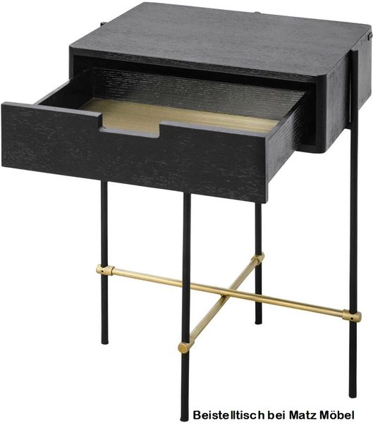 ALINA, Beistelltisch, Nachtschrank gold schwarz