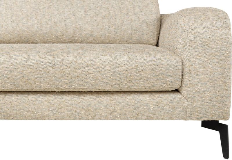 AMA, Designer Sofa beige Fischgrät-Stoff in 3 Größen