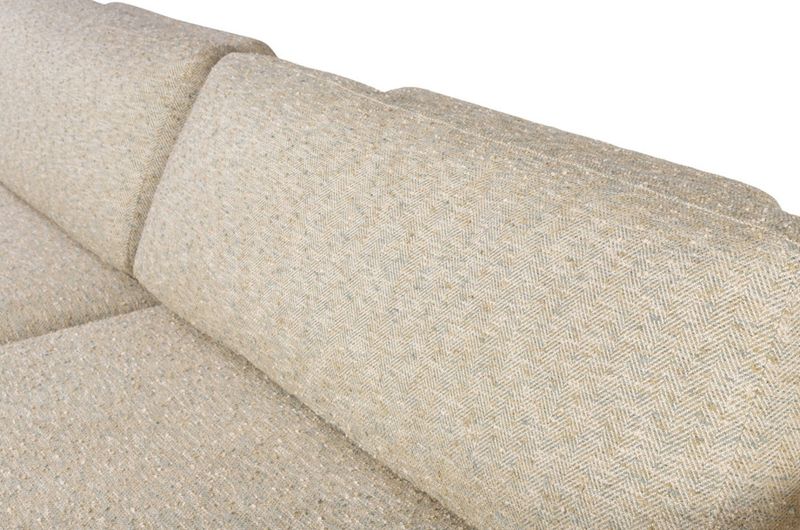 AMA, Designer Sofa beige Fischgrät-Stoff in 3 Größen